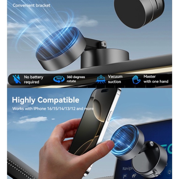 360-Degree Vacuum Suction Rotating Phone Holder - Picture 3 of 11